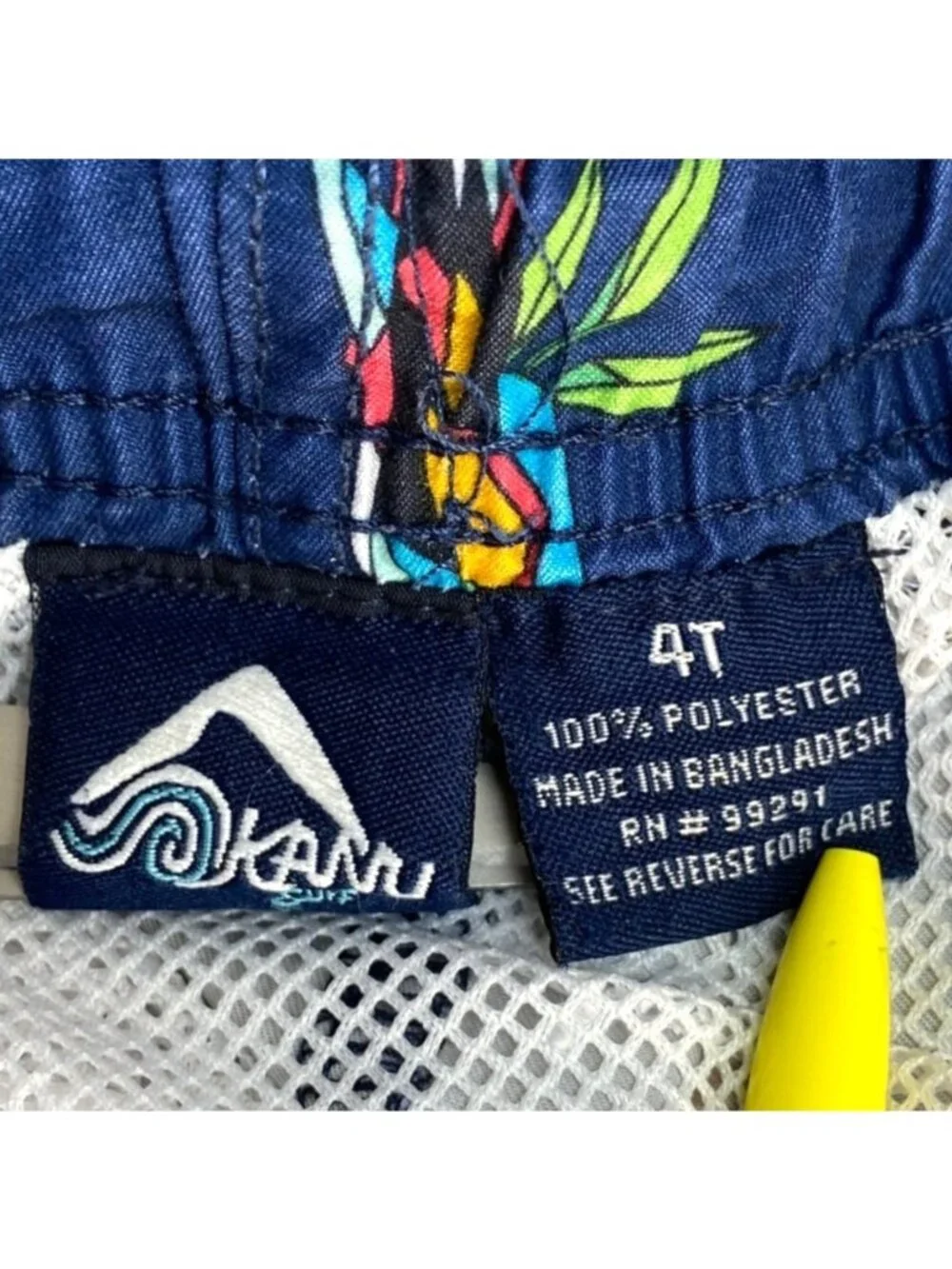 Okanu Surf Toddler Boy's Lot of 2 Beach Swim Trunks Parrot Flag Print Size 4T